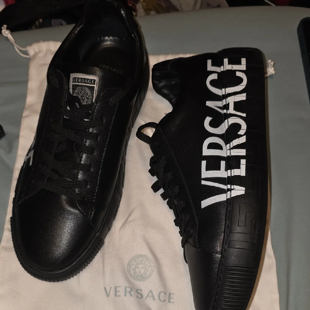 Versace Black and White Men's Sneakers - Picture 1 of 3